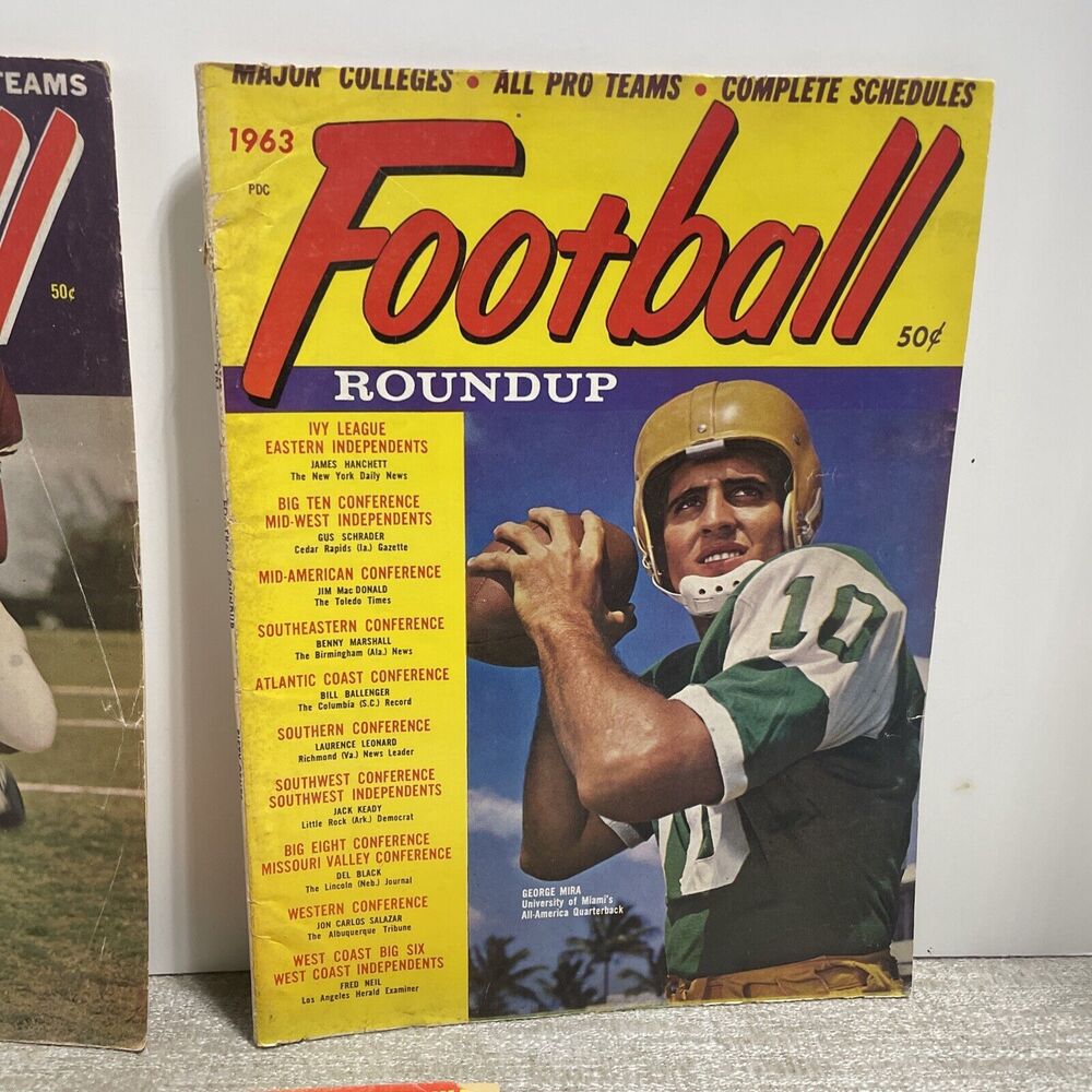 Vintage 1960s Era Football Roundup Magazine Set of 3 - Picture 3 of 6